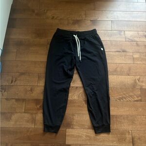 Vuori Black Joggers with Cream Drawstring